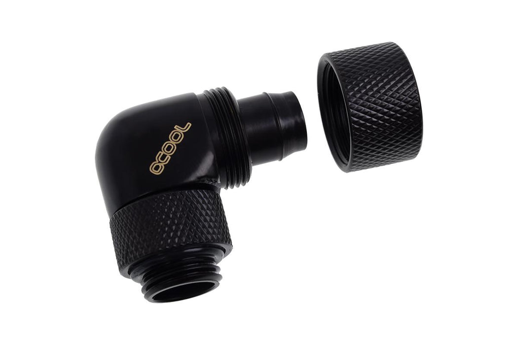 Alphacool Eiszapfen fitting, Extension, 90°, 13/10mm, G1/4, Matt black