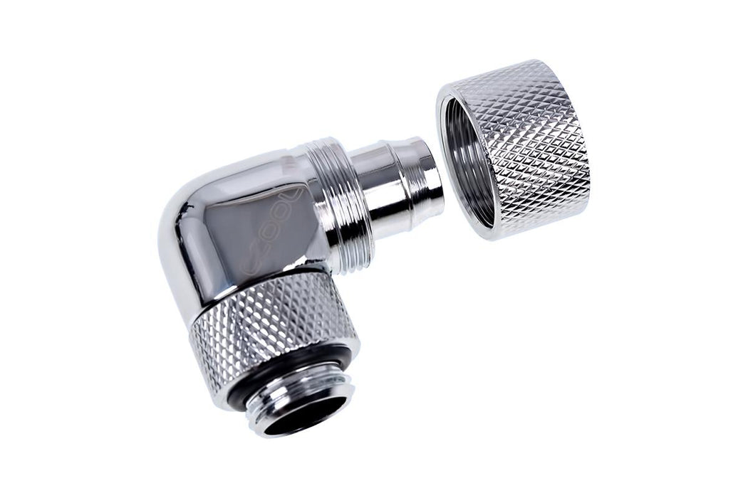Alphacool Eiszapfen fitting, Extension, 90°, 13/10mm, G1/4, Silver