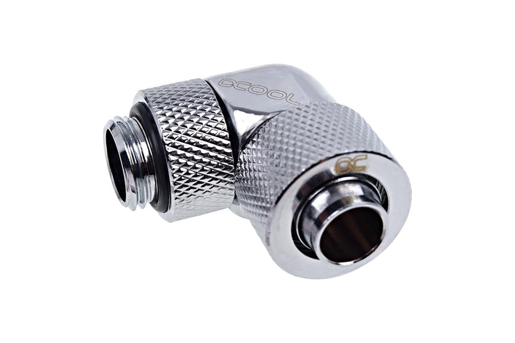 Alphacool Eiszapfen fitting, Extension, 90°, 13/10mm, G1/4, Silver