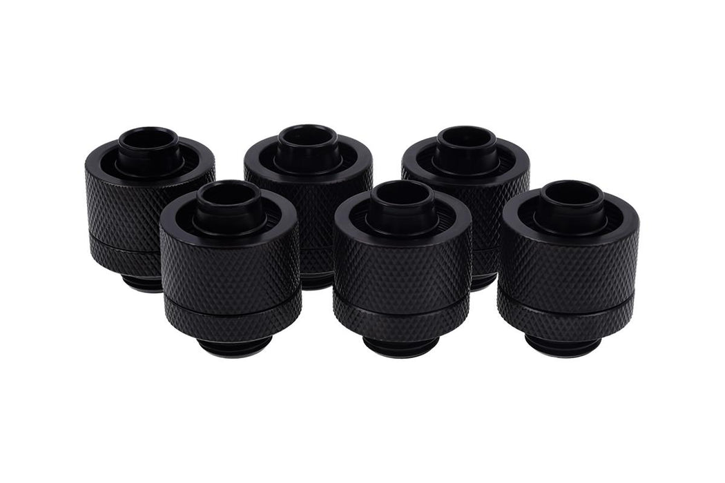 Alphacool Eiszapfen fitting, Extension, 16/10mm, G1/4, Matt black, 6 pieces
