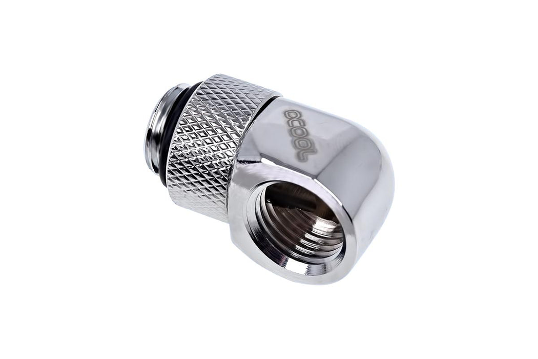 Rotating L-connector Alphacool Eiszapfen, G1/4 AG auf G1/4 IG, Silver