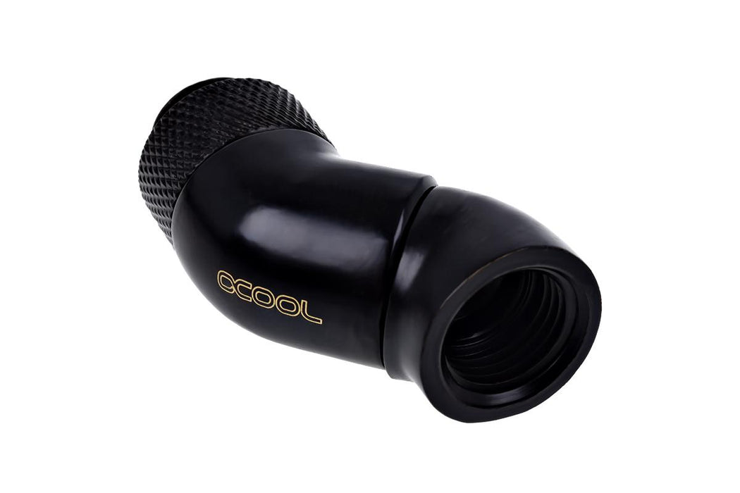 Angle adapter Alphacool Eiszapfen, 2 x 45°, G1/4 external to G1/4 internal thread, Matt black