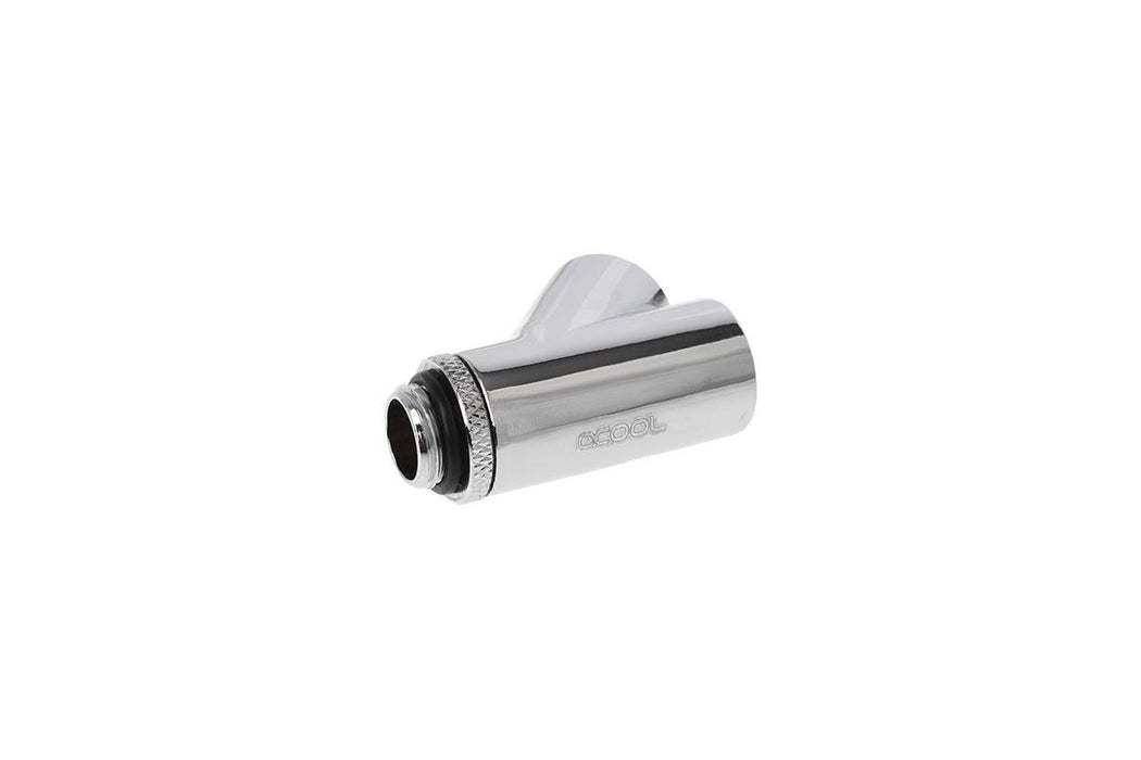 Y-connector Alphacool Eiszapfen, Swivel, 45°, G1/4 male to 2 x G1/4 female thread, Silver