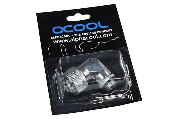 Alphacool Compression Fitting, 16/10 - G1/4, 90°, Swivel, Chrome