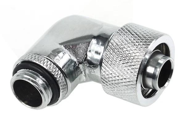 Alphacool Compression Fitting, 16/10 - G1/4, 90°, Swivel, Chrome