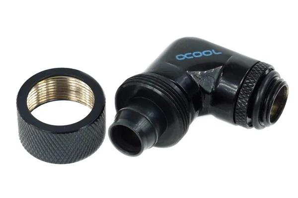 Alphacool Compression Fitting, 16/10 - G1/4, 90°, Swivel, Matt Black