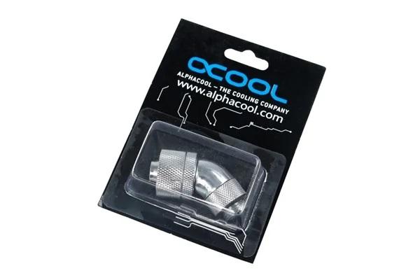 Alphacool Compression Fitting, 16/10 - G1/4, 45°, Swivel, Chrome