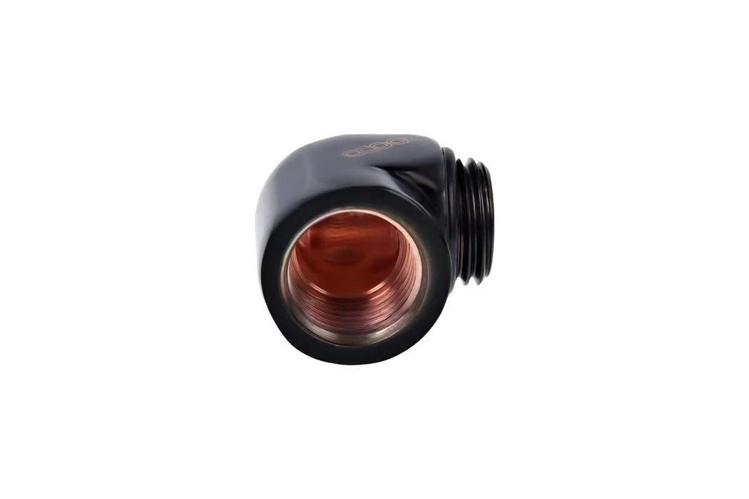 L-connector Alphacool HF, G1/4 external - internal thread, Black mat
