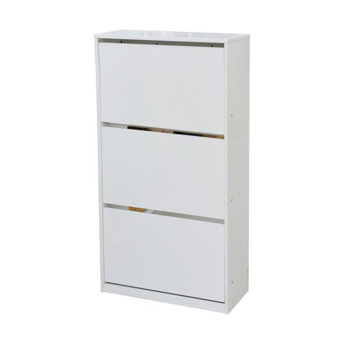 SHOE CABINET WITH 3 DOORS WHITE GLOSS 64X26X121 CM. ALPI