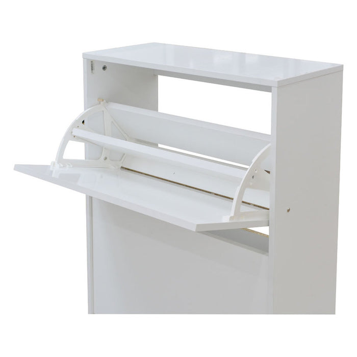 SHOE CABINET WITH 4 DOORS WHITE GLOSS 64X26X159 CM. ALPI