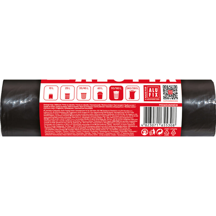 GARBAGE BAGS 160L 10PCS LDPE ALUFIX PREMIUM