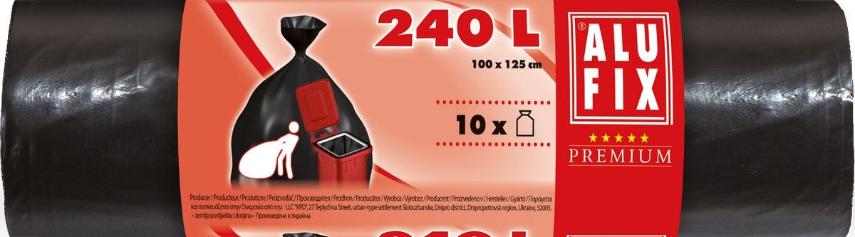 WASTE BAGS 240L 10 PCS ALUFIX LDPE