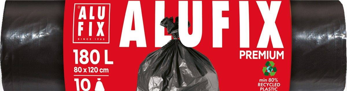 WASTE BAGS 180L 10 PCS LDPE ALUFIX PREMIUM