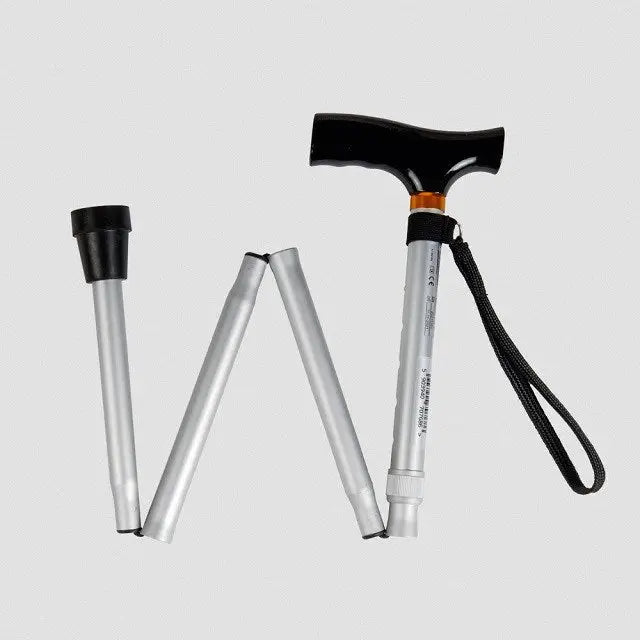 Aluminium folding silver cane - RF-520 - Orthopedic walking sticksPOR-LOR<<<MovingPOR<<<ActionPL