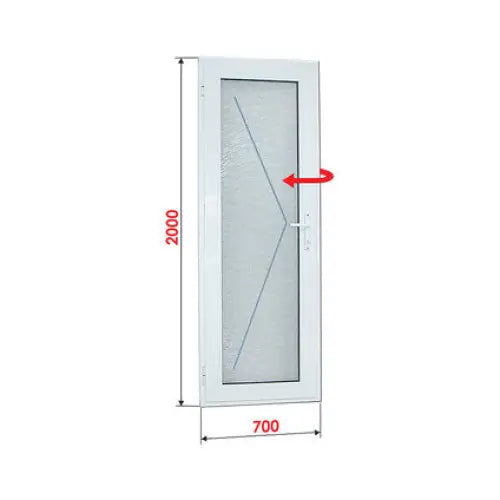ALUMINUM BATHROOM DOOR WITH MATTED GLASS PROFILINK 70X200 CM. LEFT - Врати<<<Врати и обков<<<Строителни