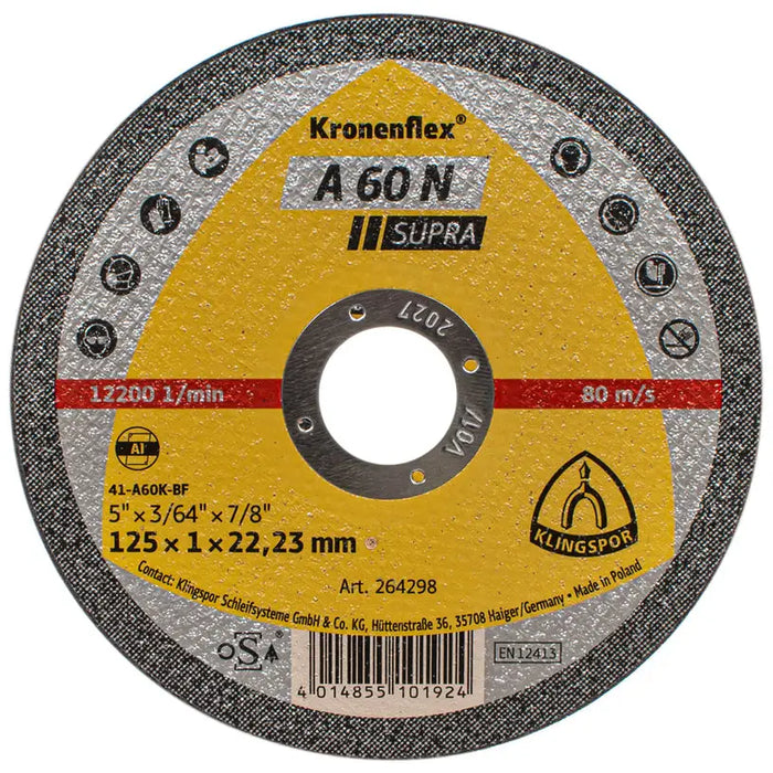 ALUMINUM CUTTING DISC KLINGSPOR 125X1x22.23 - Дискове за ъглошлайфи<<<Консумативи за електроинструменти<<<Инструменти и