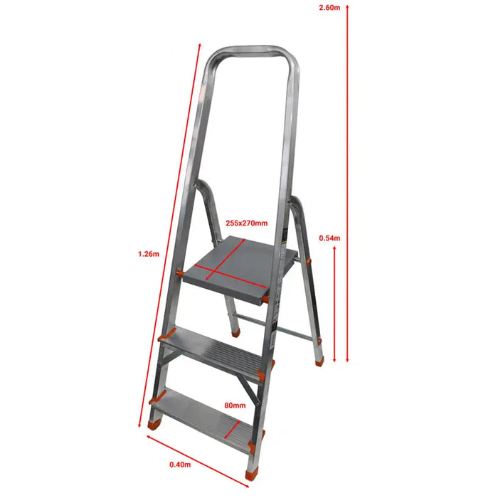 ALUMINUM LADDER 3 STEPS ARON AL-USS 3 - Домакински стълби<<<Тавански и домакински стълби<<<Мебели и