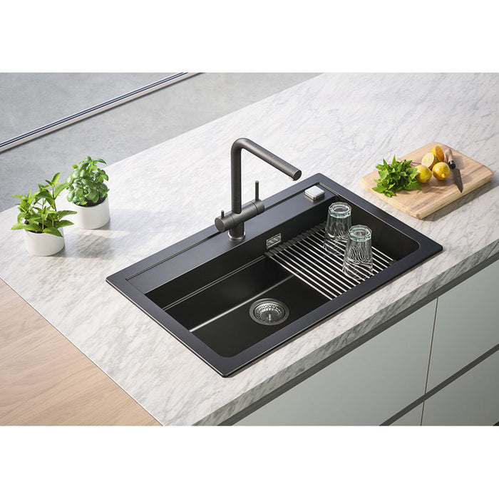 GRANITE KITCHEN SINK ALVEUS ATROX 40 79X50X19.5 CM. BLACK