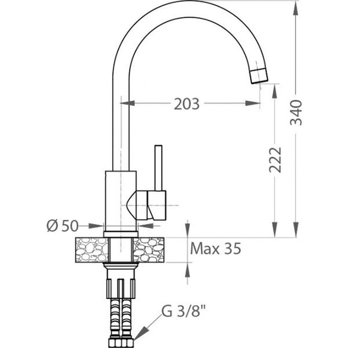 ALVEUS KATI KITCHEN MIXER GRAY