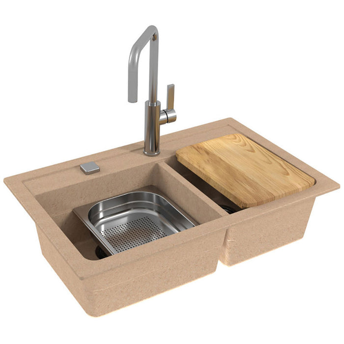 WOODEN CUTTING BOARD FOR SINKS ALVEUS ATROX 35.5X24 CM.