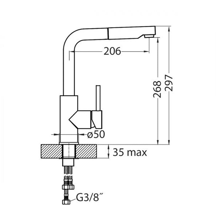 KITCHEN MIXER WITH GRANITE COVER ALVEUS SIROS-P GREY