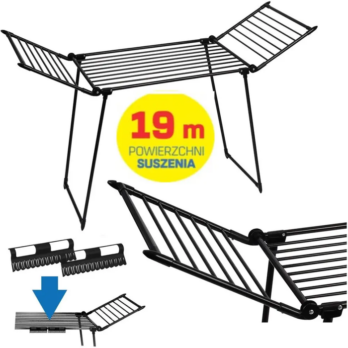AMALFI foldable laundry drying rack black - Bathroom and stand clothes dryerAGD-SUL<<<Home Appliance
