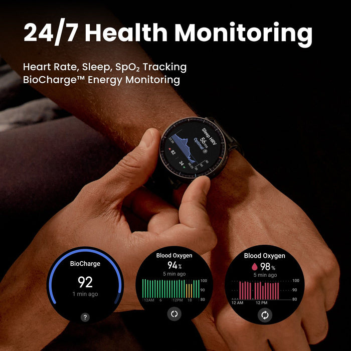 Amazfit Active MAX NFC, 48,5mm with Polymer case, Aluminium Alloy Frame, Black EU W2556GL1N