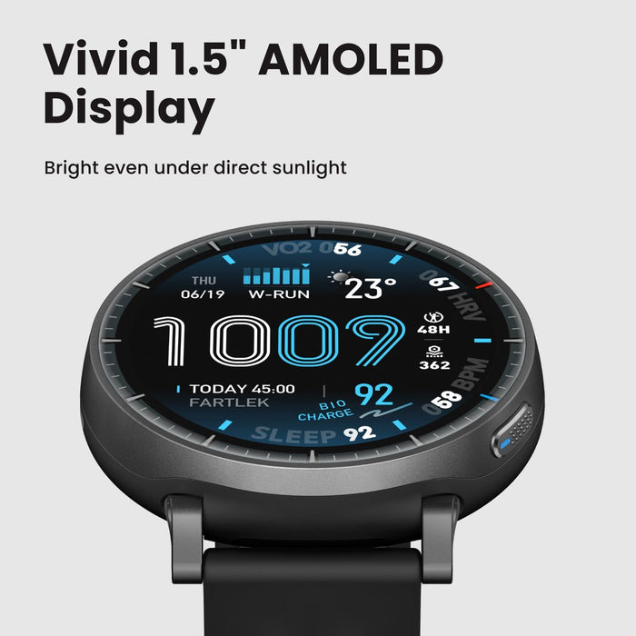 Amazfit Active MAX NFC, 48,5mm with Polymer case, Aluminium Alloy Frame, Black EU W2556GL1N