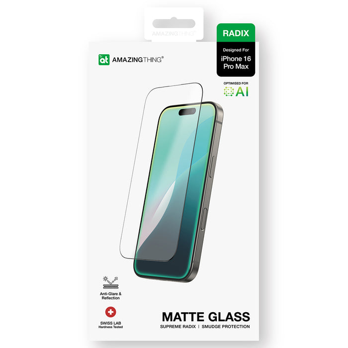 AmazingThing Radix Matte Glass tempered glass for iPhone 16 Pro Max