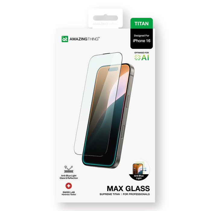AmazingThing Titan Max Tempered Glass for iPhone 16