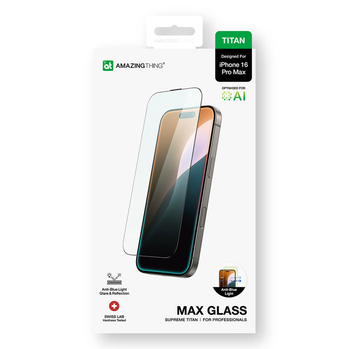 AmazingThing Titan Max Tempered Glass for iPhone 16 Pro Max