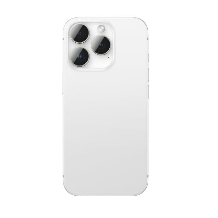 AmazingThing AR Aluminum 3 Lens Glass with Camera Lens Frame for iPhone 16 Pro / 16 Pro Max - Silver