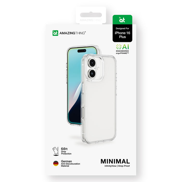 AmazingThing Minimal Case for iPhone 16 Plus Silicone Case - Transparent