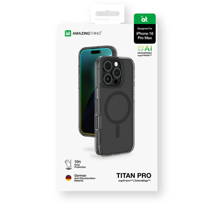 AmazingThing Titan Pro Mag Case with Magnetic Ring for iPhone 16 Pro Max - Black