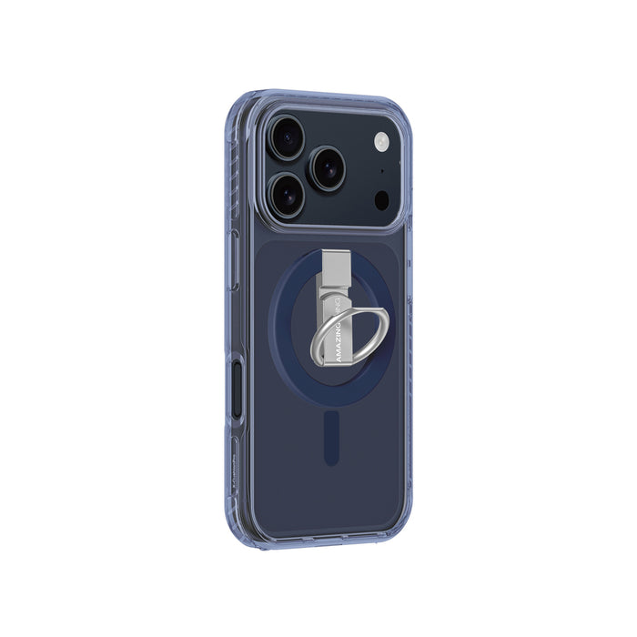 AmazingThing Titan Pro Grip Ring Set Case for iPhone 17 Pro Max Compatible with MagSafe - Blue
