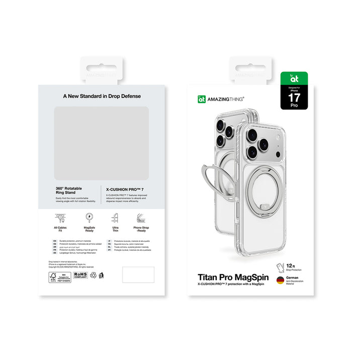 AmazingThing Titan Pro MagSpin Case for iPhone 17 Pro Compatible with MagSafe - Gray