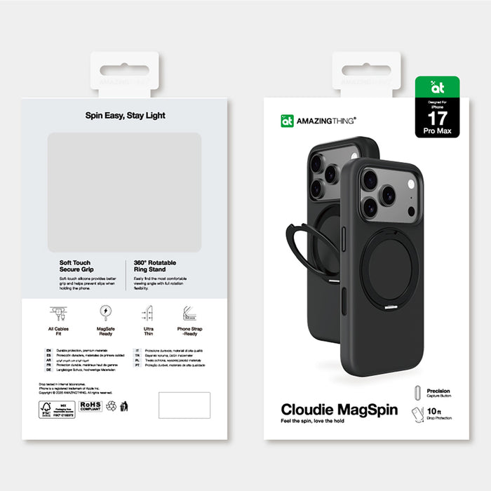 AmazingThing Cloudie iPhone 17 Pro Max Case with Stand - Black