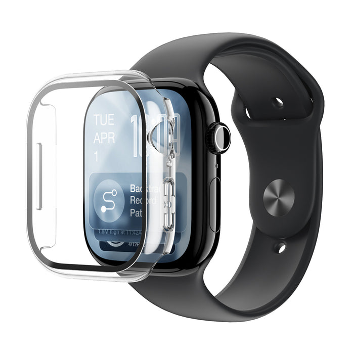 AmazingThing Radix Glass Screen Protector with Case for Apple Watch Series 11 46mm - Clear