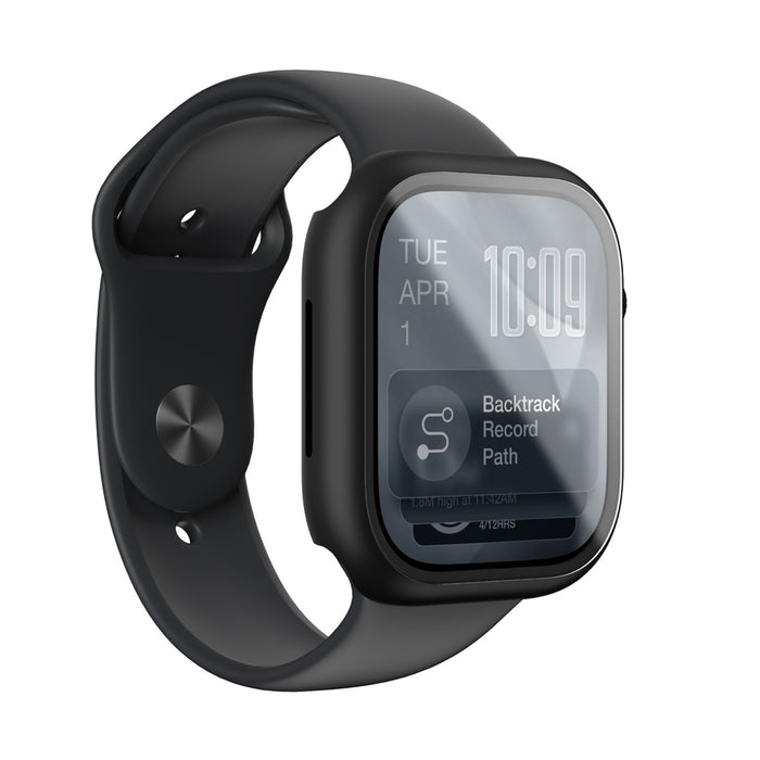 AmazingThing Radix Glass Screen Protector with Case for Apple Watch Series 11 46mm - Black