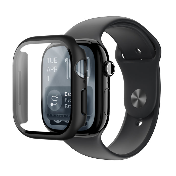 AmazingThing Radix Glass Screen Protector with Case for Apple Watch Series 11 42mm - Black