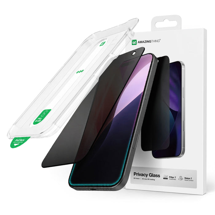 AmazingThing Titan Vision 7 Tempered Glass for iPhone 17 Pro Privacy