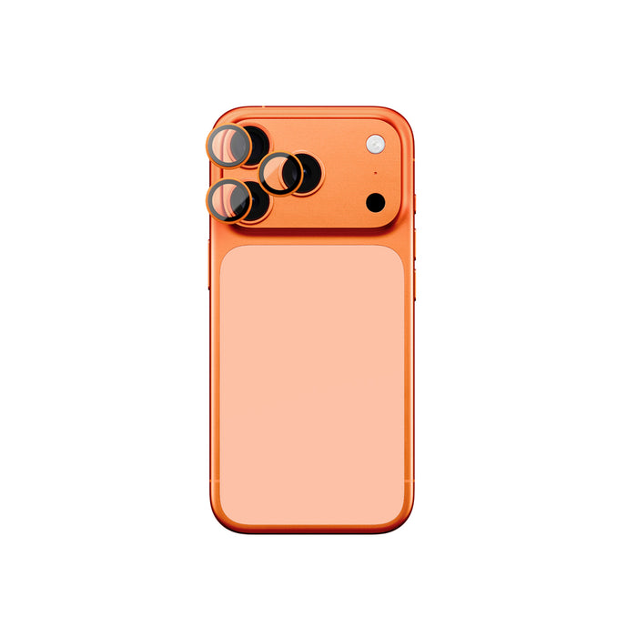 AmazingThing AR Sapphire Camera Lens Glass for iPhone 17 Pro / Pro Max - with Orange Frame