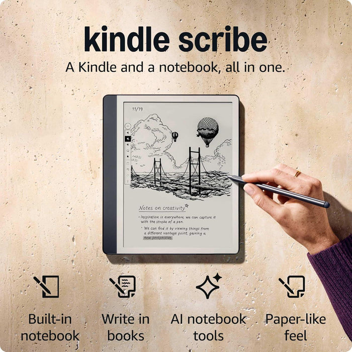 Amazon Kindle Scribe (2024) Reader 64GB - 10.2" - with Premium Pen, Dark Gray