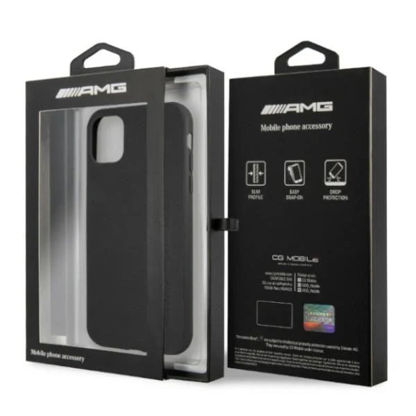 AMG AMHCN61DOLBK iPhone 11 6,1’’ czarny/black hardcase Leather Hot Stamped - Cell phone cases and covers<<<HurtelXML
