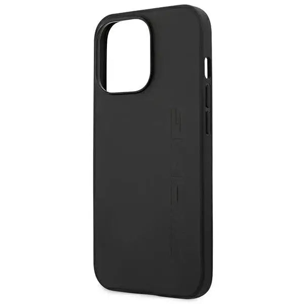 AMG AMHCP14LDOLBK iPhone 14 Pro 6.1 ’black / black hardcase Leather Hot Stamped - Cell phone cases