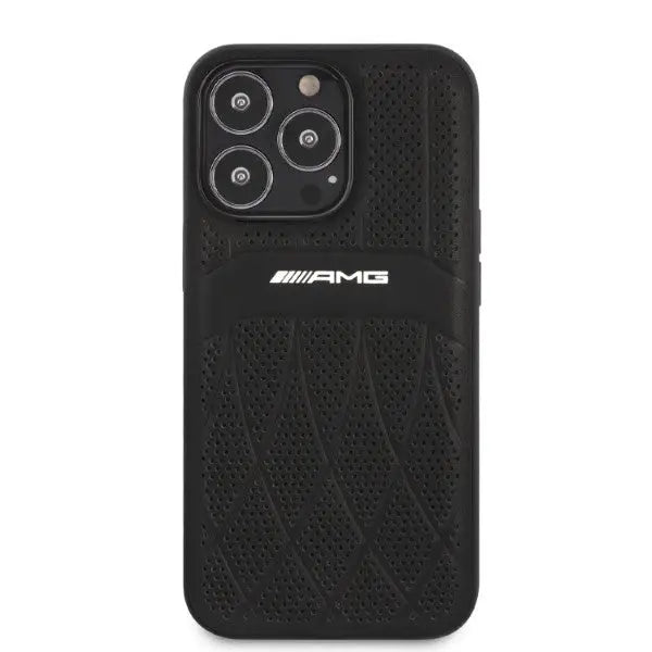 AMG Leather Curved Lines case for iPhone 13 Pro Max - black - Cell phone cases and covers<<<HurtelXML