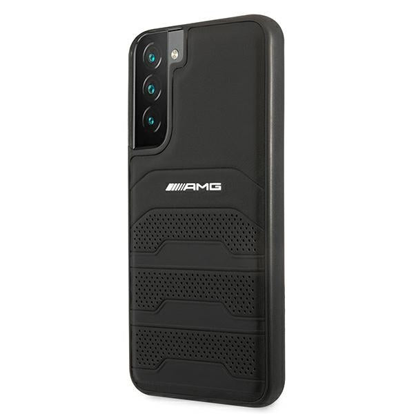 AMG Leather Debossed Lines case for Samsung Galaxy S22+ - black - Cell phone cases and covers<<<HurtelXML