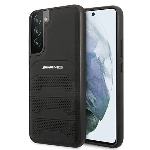 AMG Leather Debossed Lines case for Samsung Galaxy S22+ - black - Cell phone cases and covers<<<HurtelXML