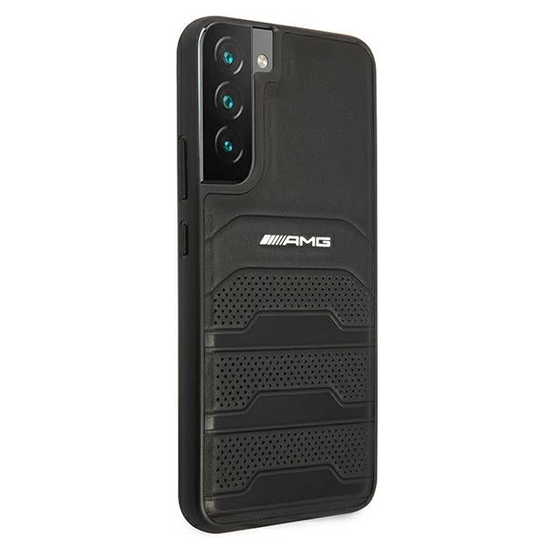 AMG Leather Debossed Lines case for Samsung Galaxy S22+ - black - Cell phone cases and covers<<<HurtelXML