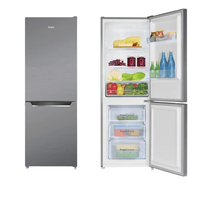 Amica freestanding fridge-freezer FK2425.4UNTX(E) Silver - Freestanding refrigerator-freezers